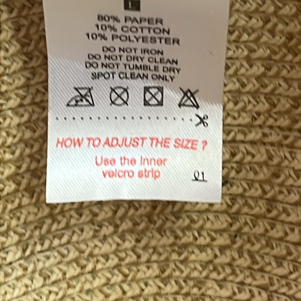 Wide Brim Straw Hat with Black Band Tan Sun Hat - Picture 8 of 10